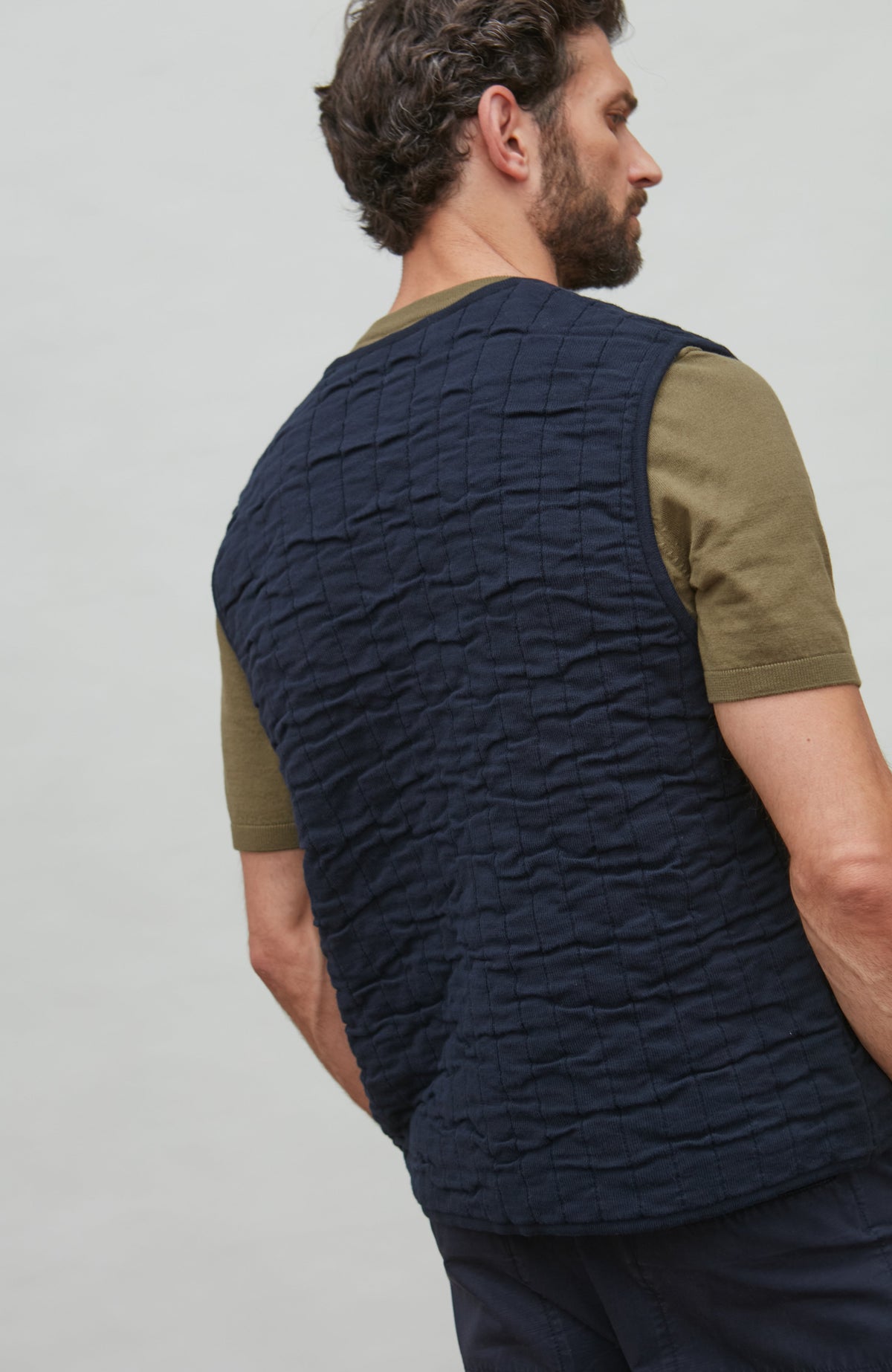 Mens Cotton Quilted Knitted Gilet