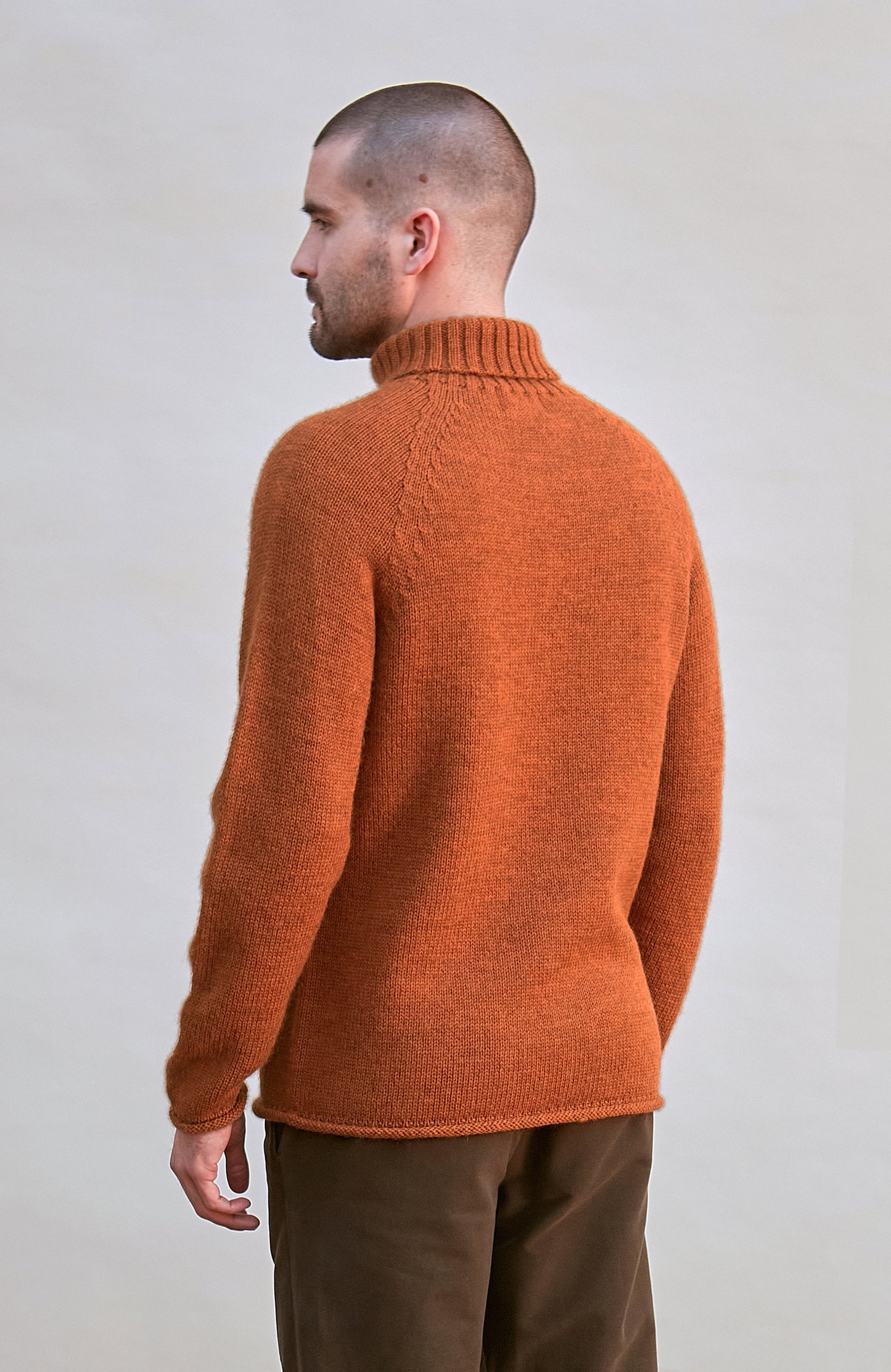 Mens British Wool Fishermans Roll Neck Jumper