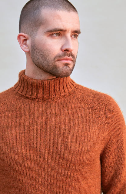 Mens British Wool Fishermans Roll Neck Jumper