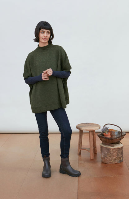 Womens Chunky Merino Wool Poncho