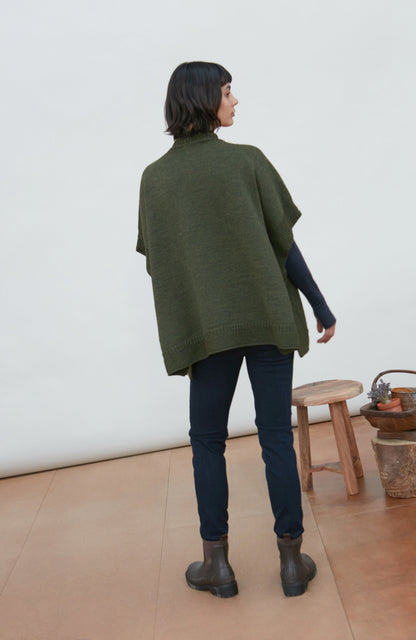 Womens Chunky Merino Wool Poncho