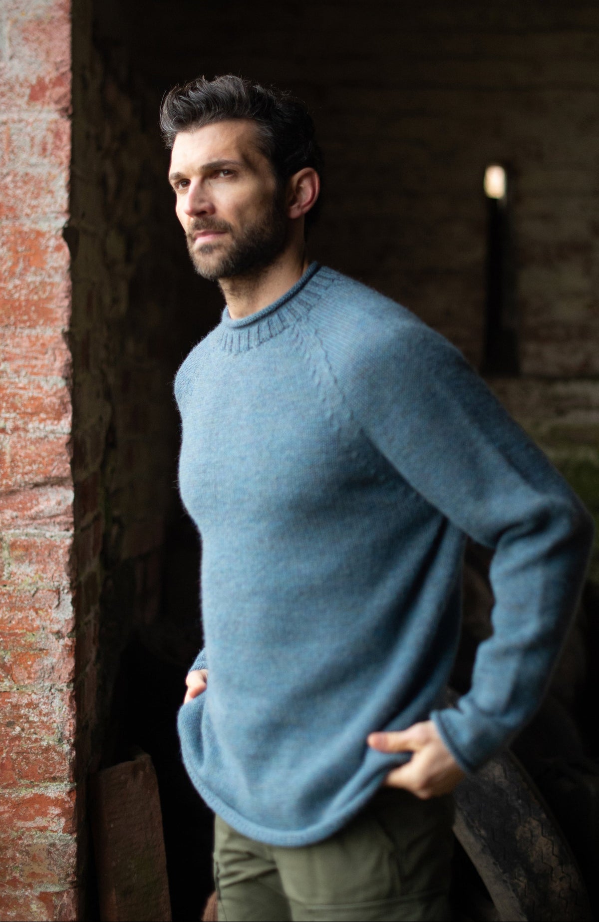 Mens British Wool Fishermans Crew Neck Jumper