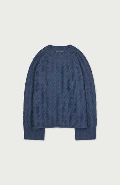 Womens Heavyweight Cotton Textured Cable Jumper