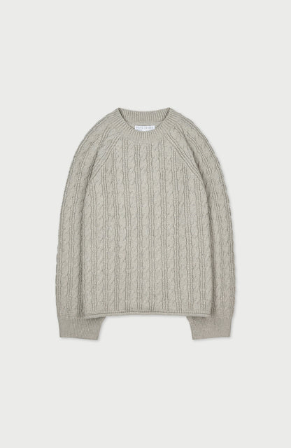 Womens Heavyweight Cotton Textured Cable Jumper