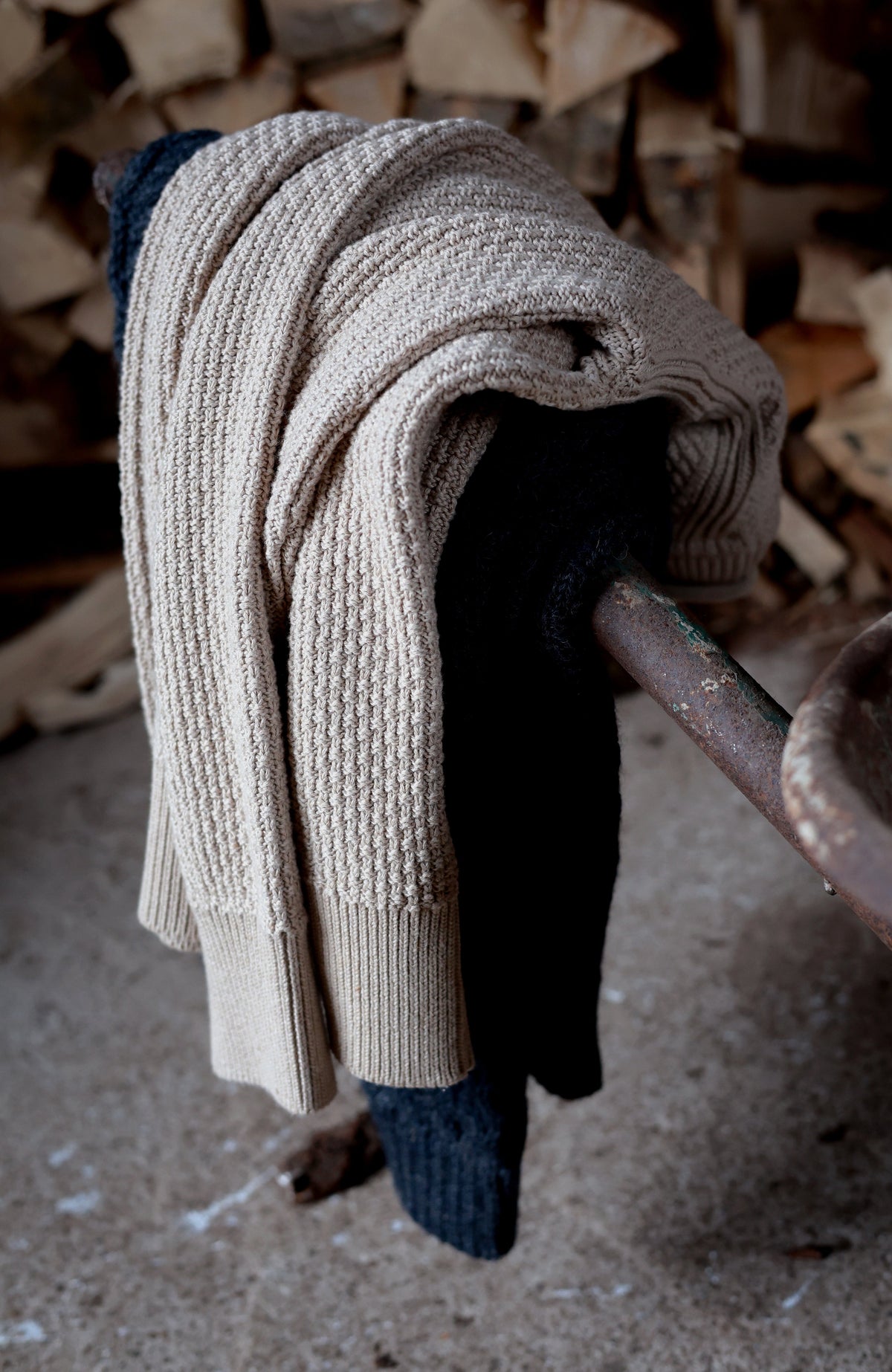 Womens Midweight Cotton Moss Stitch Jumper