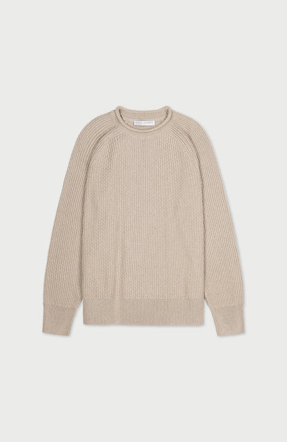 Womens Midweight Cotton Moss Stitch Jumper