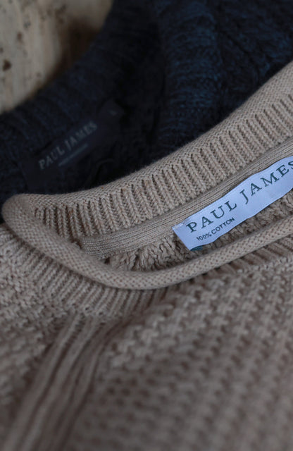 Womens Midweight Cotton Moss Stitch Jumper