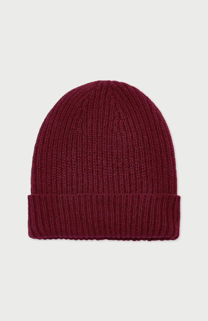 100% Cashmere Ribbed Beanie Hat