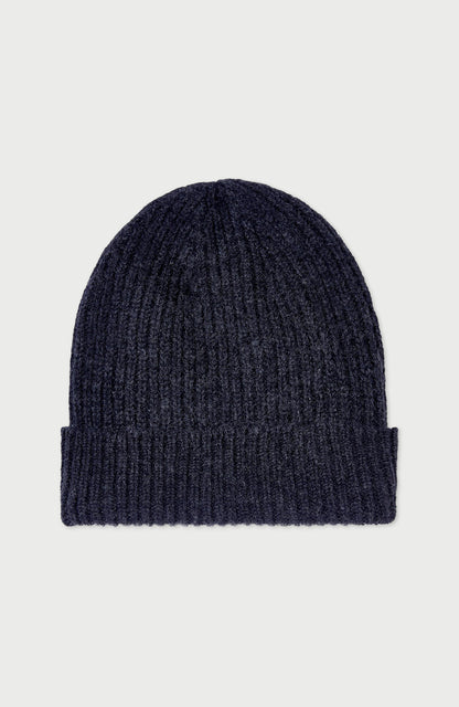 100% Cashmere Ribbed Beanie Hat
