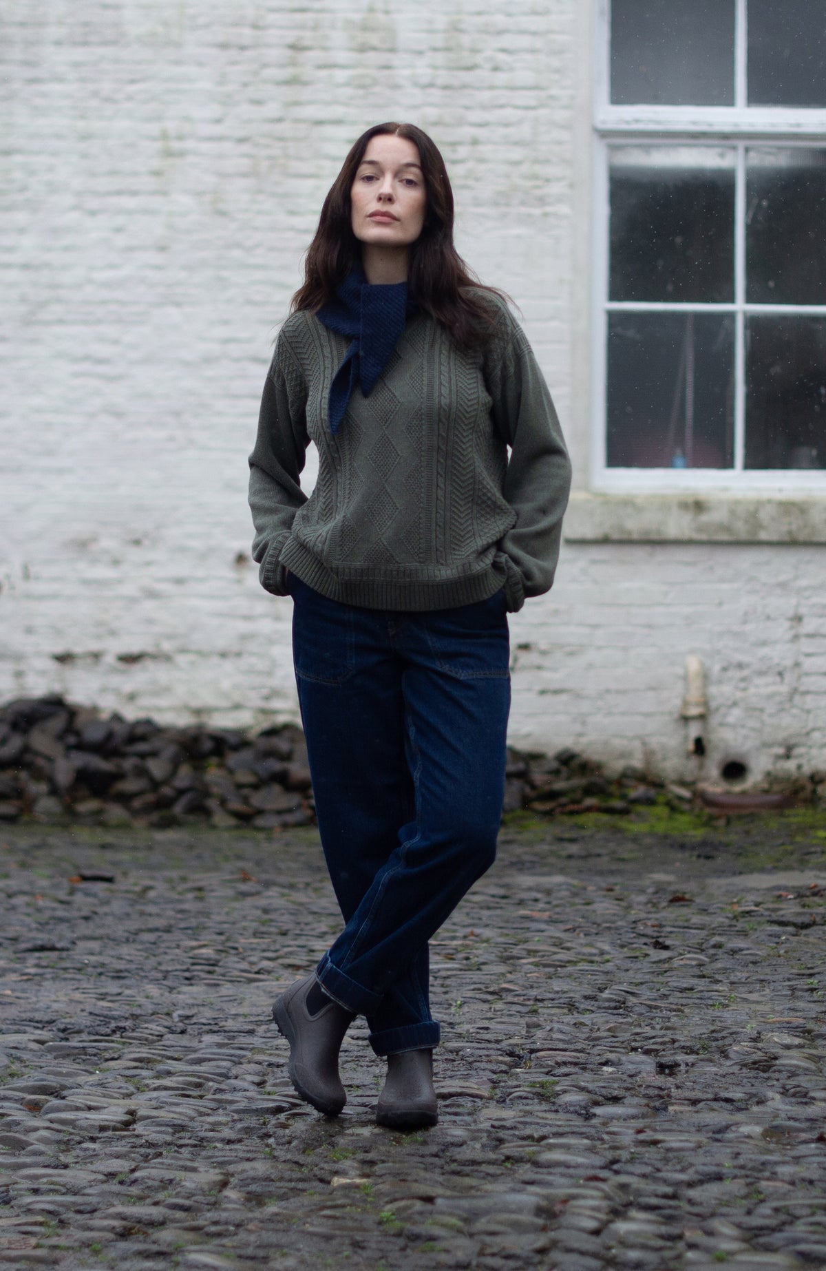 Womens Midweight Cotton Gansey Jumper