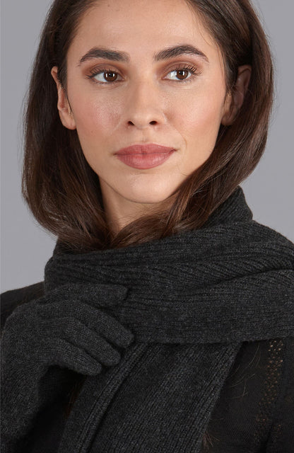 100% Cashmere Ribbed Scarf