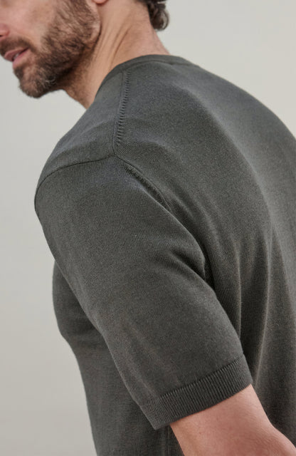 Mens Lightweight Organic Cotton Linen Short Sleeve Jumper