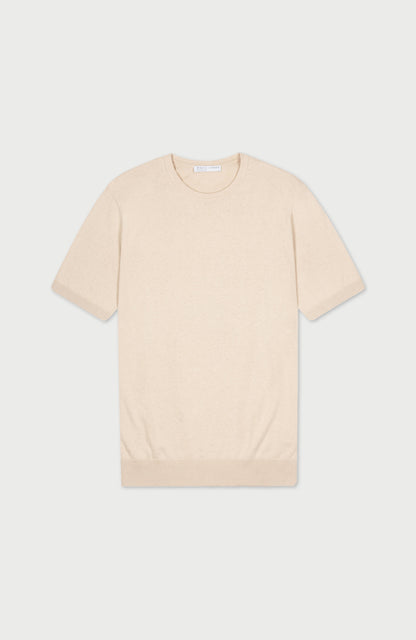 Mens Lightweight Organic Cotton Linen Short Sleeve Jumper