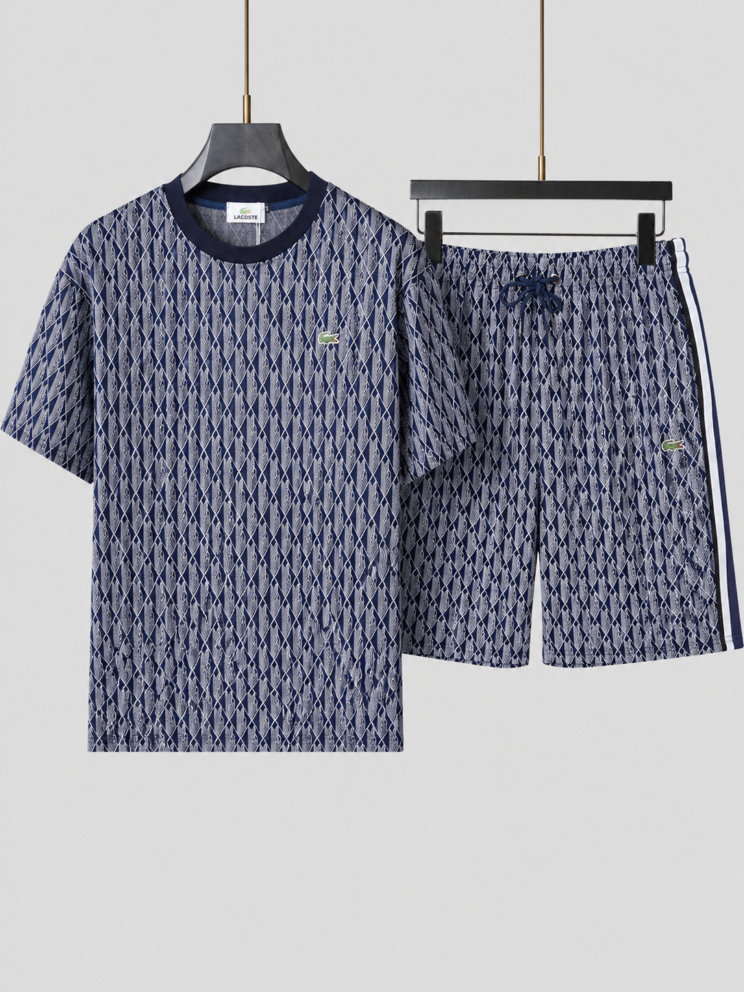 Navy Blue Cotton T-Shirt & Shorts Set