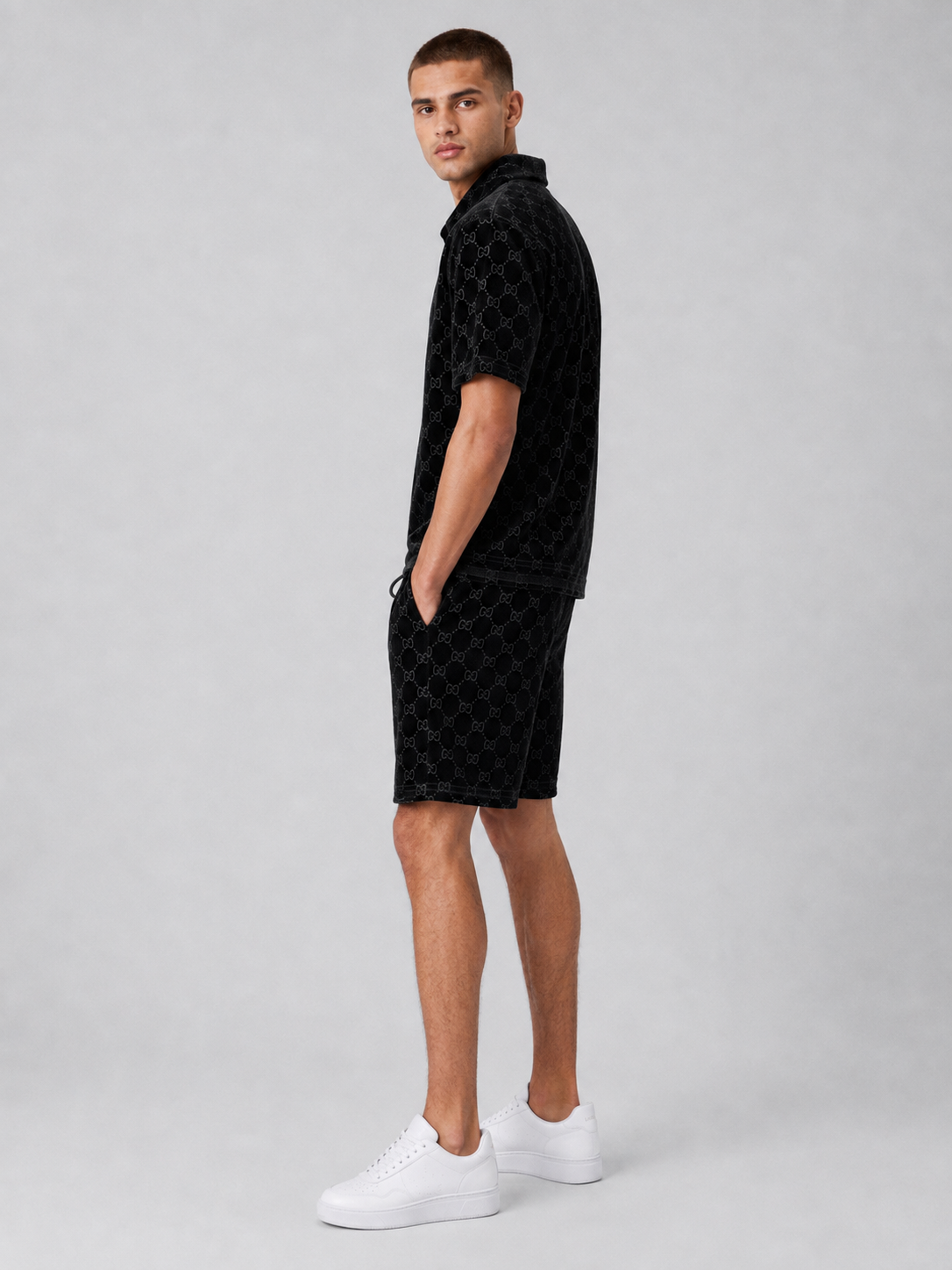 Black Shirt & Shorts Set