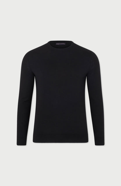 Mens Superfine Merino Silk Crew Neck Jumper