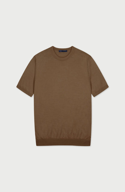 Mens Superfine Merino Silk Short Sleeve Jumper