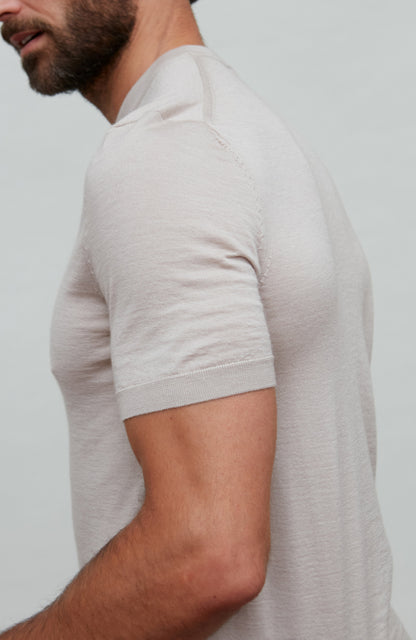 Mens Superfine Merino Silk Short Sleeve Jumper
