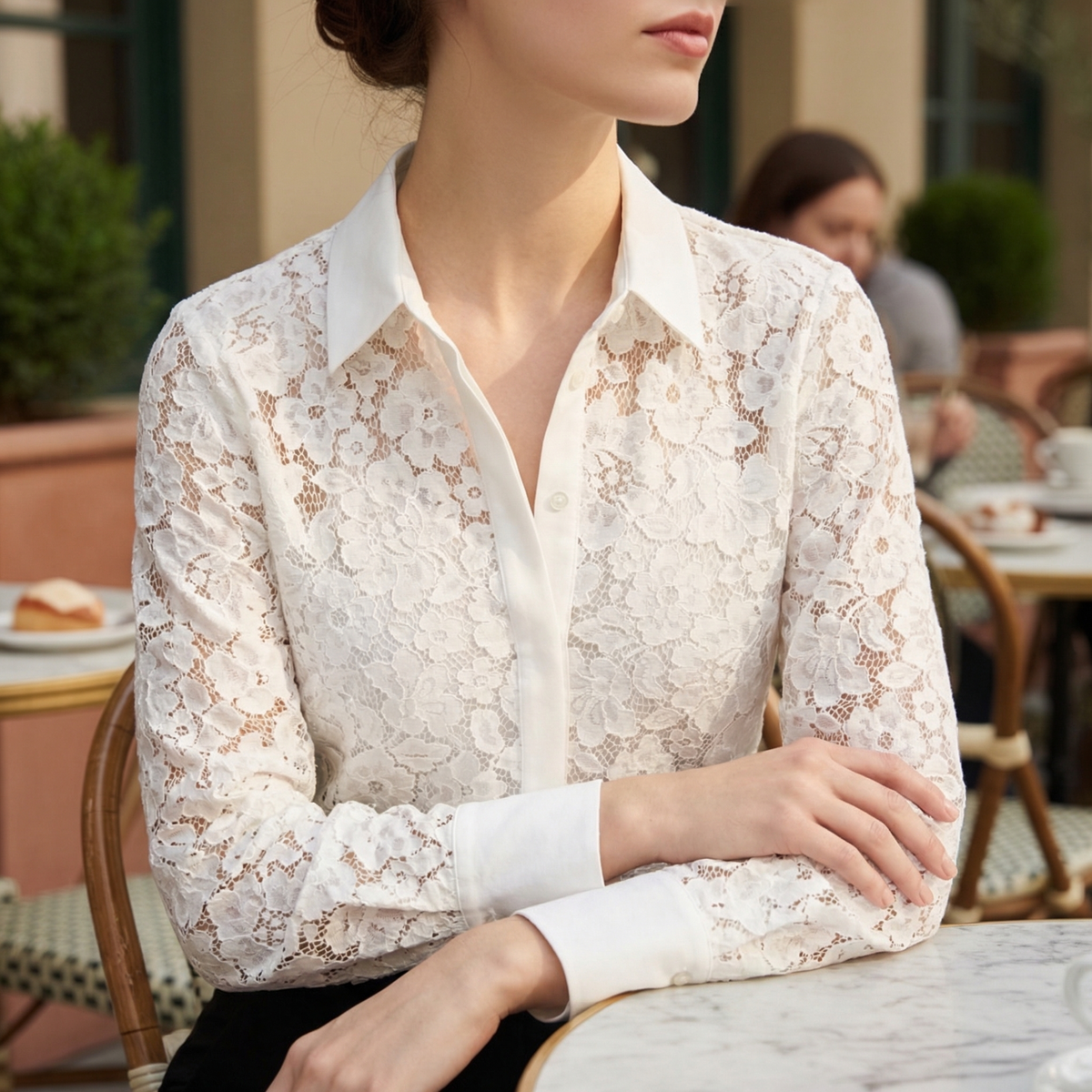 Alonica Hollow Out Lace Blouse