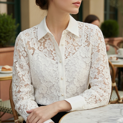 Alonica Hollow Out Lace Blouse