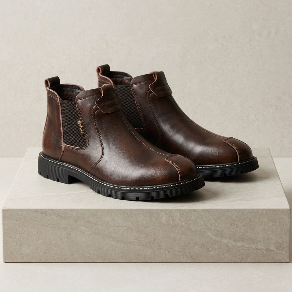 Belvion Luxe Leather Ankle Boots