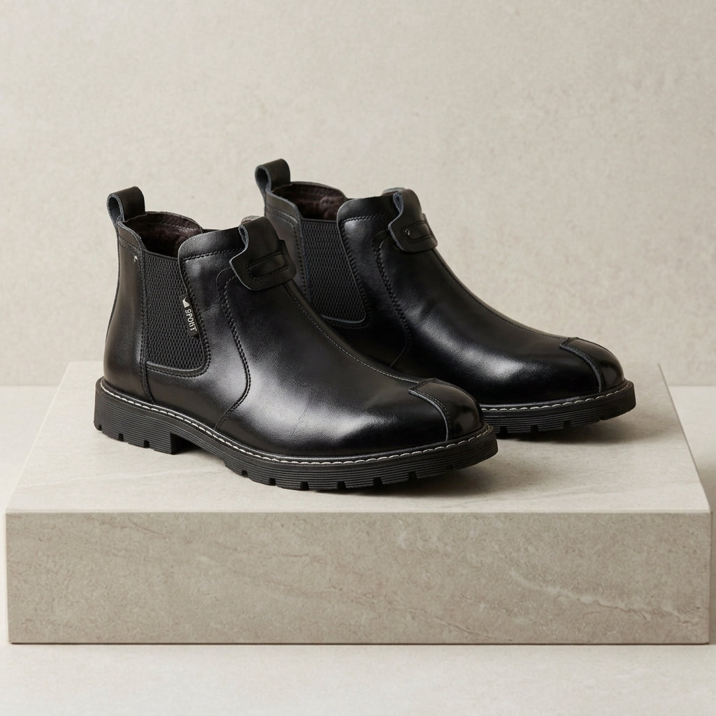 Belvion Luxe Leather Ankle Boots