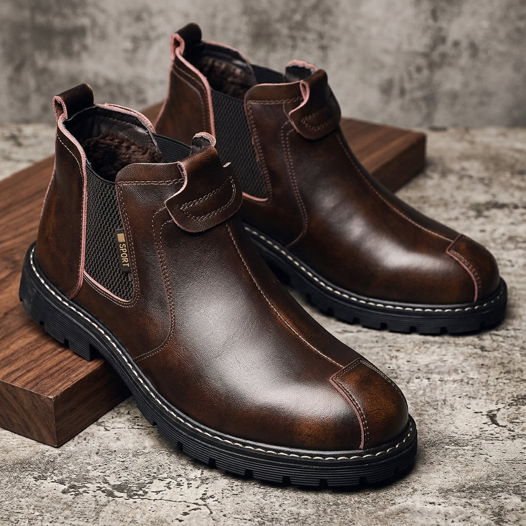 Belvion Luxe Leather Ankle Boots
