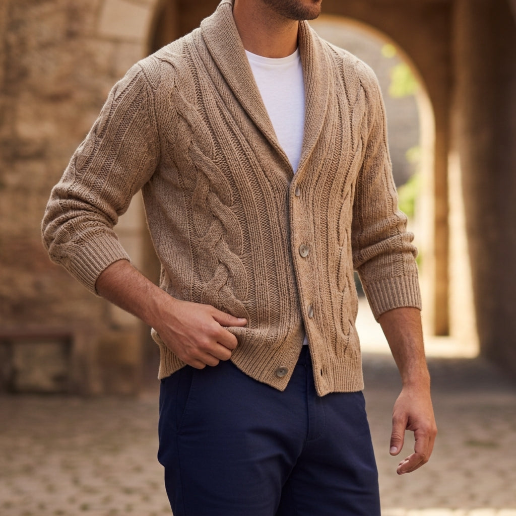 Orion Knitted Cardigan with Shawl Collar