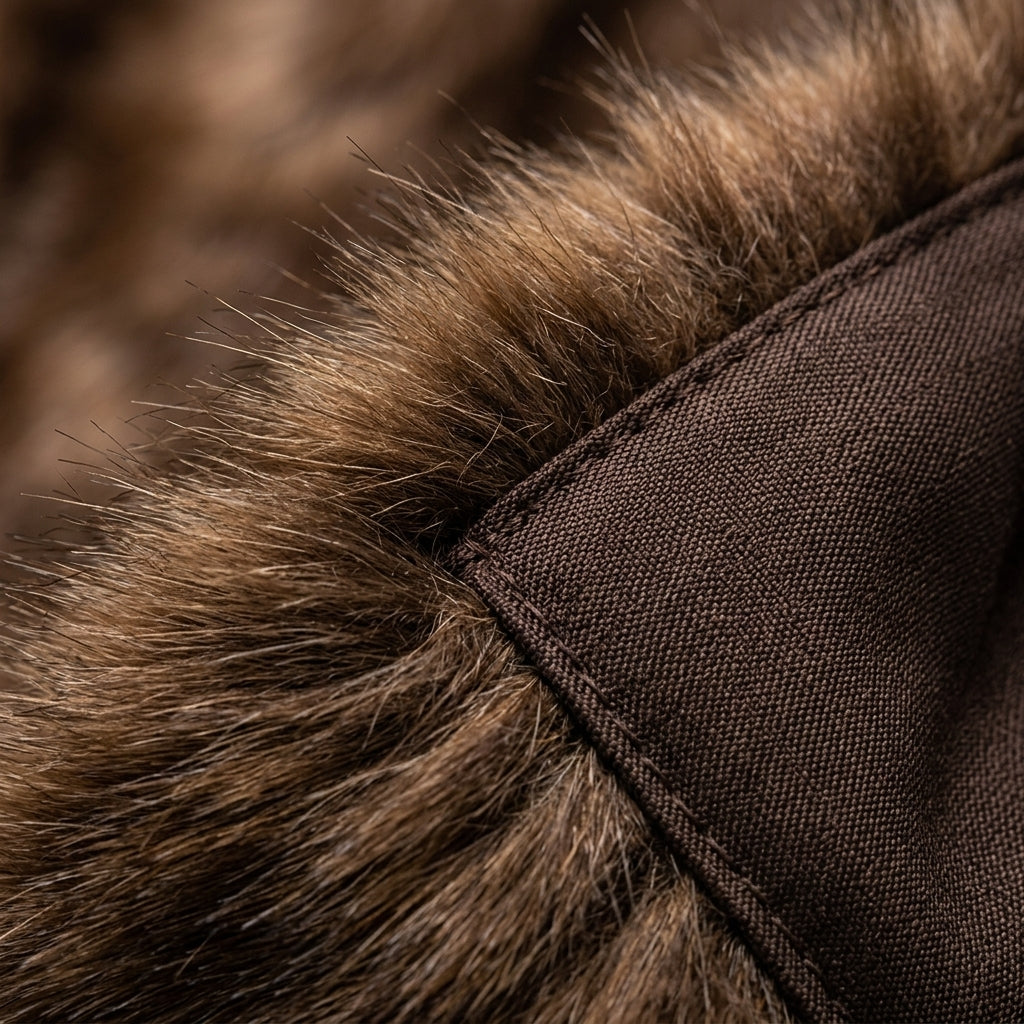Isolde Long Coat with Faux Fur Collar