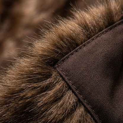 Isolde Long Coat with Faux Fur Collar