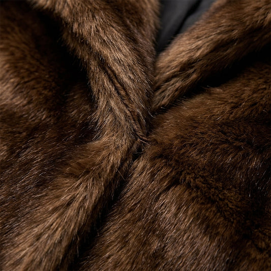 Isolde Long Coat with Faux Fur Collar