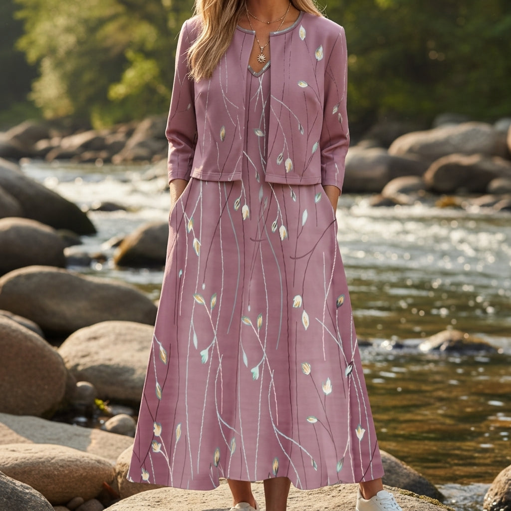 Marcelline Floral Midi Dress Set
