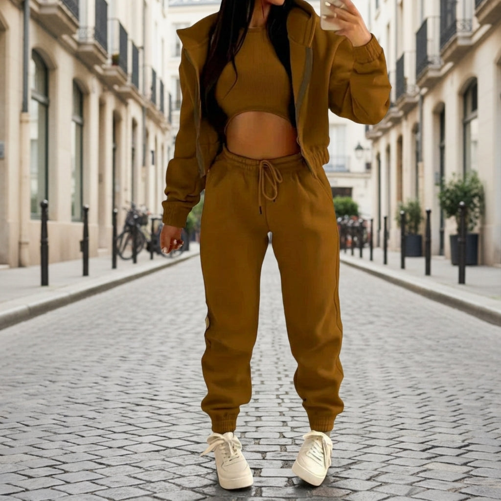 Soraya Three-Piece Hoodie and Pants Set