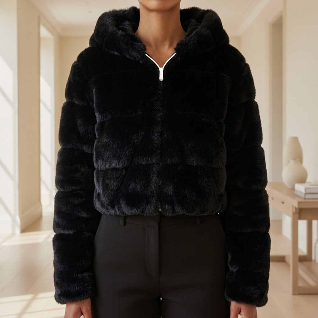 Calista Cropped Jacket with Hood