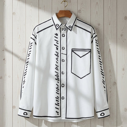 Pryvella Cartoon Printed Line Shirt