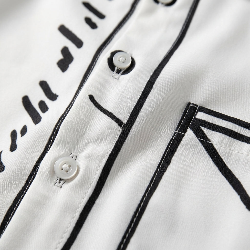 Pryvella Cartoon Printed Line Shirt