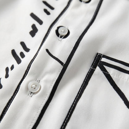Pryvella Cartoon Printed Line Shirt