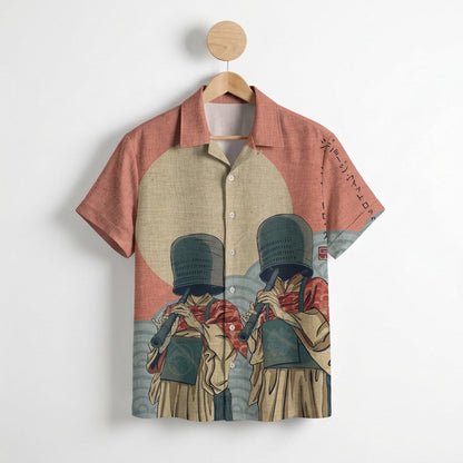 Tavienne Black Cat Print Shirt