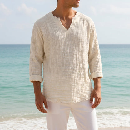 Capri Linen V-Neck Shirt