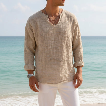Capri Linen V-Neck Shirt