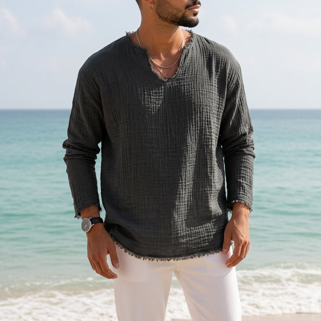 Capri Linen V-Neck Shirt