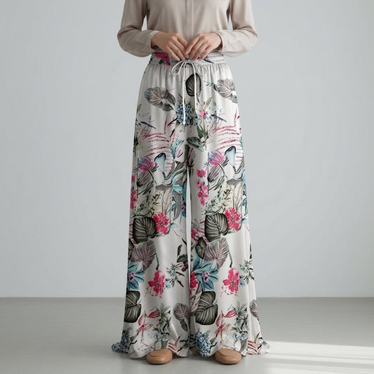 Bohemia Floral Print Wide Leg Pants