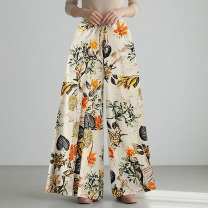 Bohemia Floral Print Wide Leg Pants