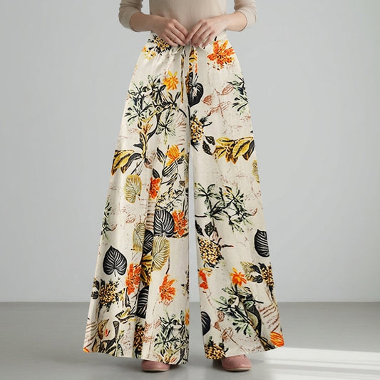 Bohemia Floral Print Wide Leg Pants