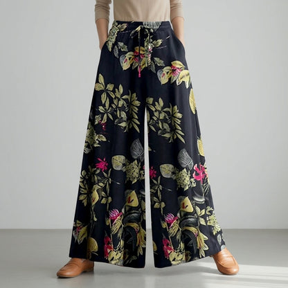 Bohemia Floral Print Wide Leg Pants