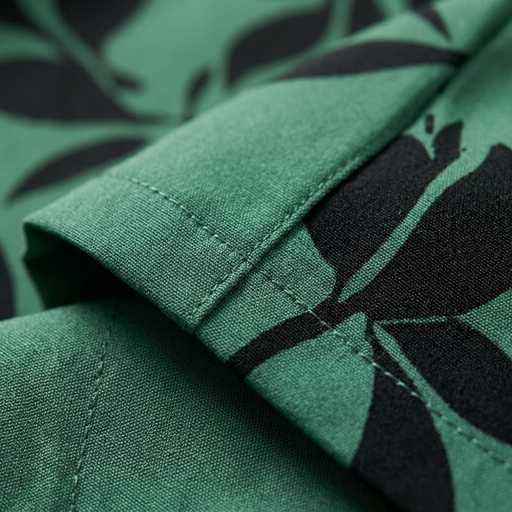 Leaf Print Wide-Legged Pants