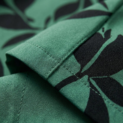 Leaf Print Wide-Legged Pants