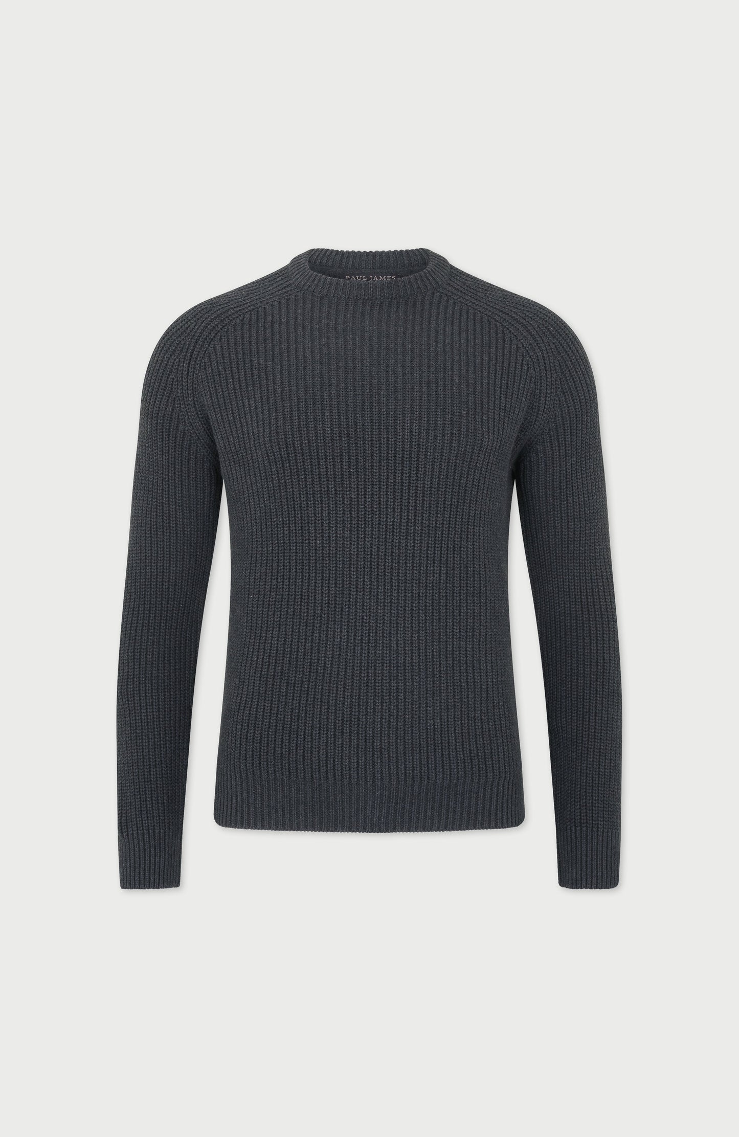 Mens Heavyweight Cotton Fisherman Rib Knit Jumper