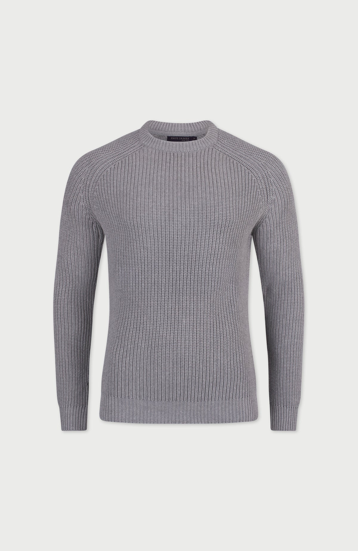 Mens Heavyweight Cotton Fisherman Rib Knit Jumper