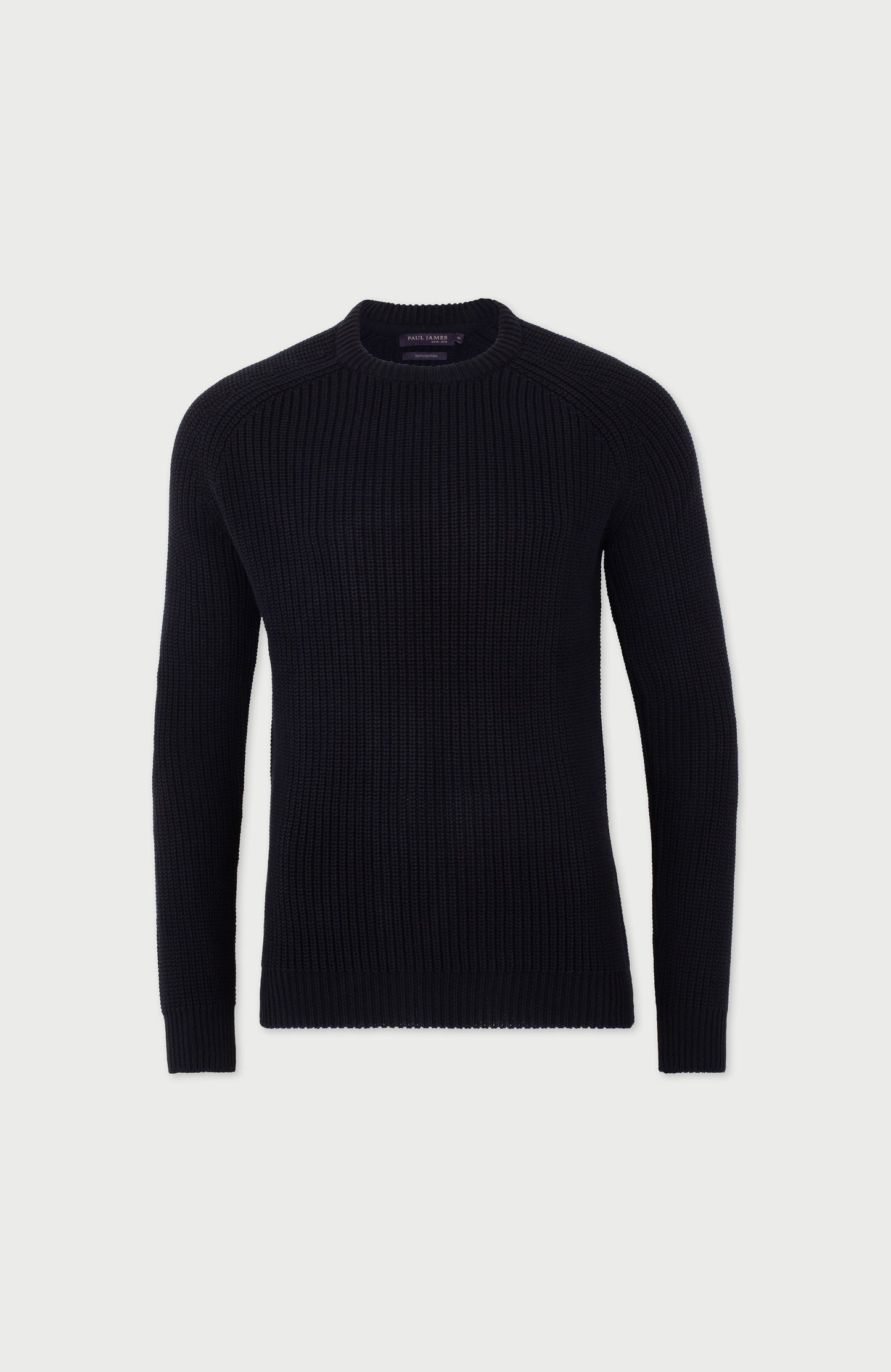 Mens Heavyweight Cotton Fisherman Rib Knit Jumper